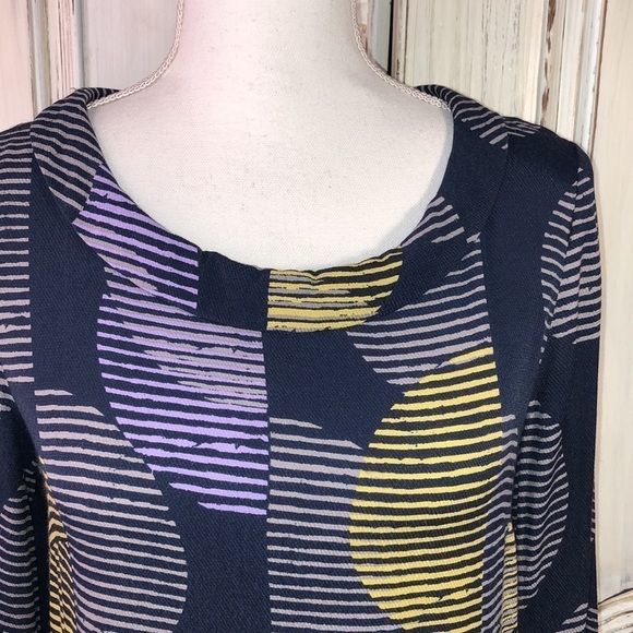 White Stuff Vintage Look Mid Sleeve Roll Collar with Retro Pattern Dress UK 6 - Picture 6 of 12